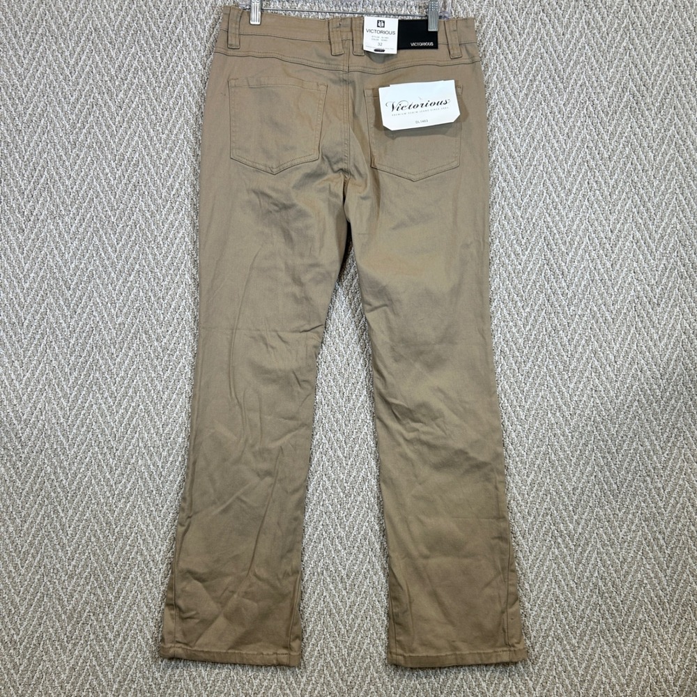 Victorious Jeans Mens Size 32 Khaki Flared Fit Premium Denim